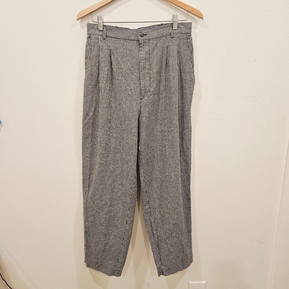 VTG Y2K Dress Barn Black/White Gingham Check Dress Pants High Waist 90sbuttermom